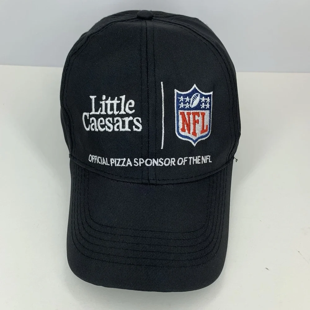 Little Caesars Pizza NFL Hat Black Adjustable Food Employee Baseball Cap